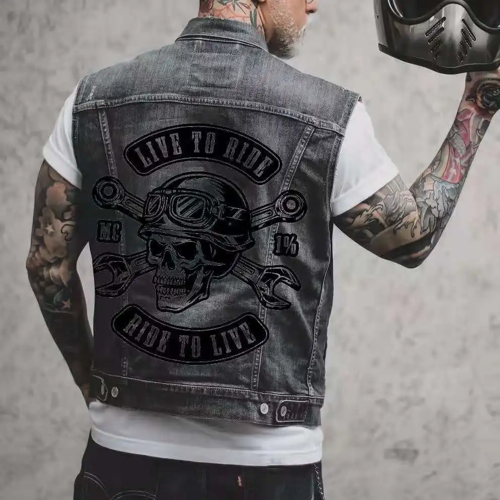Buy Mens Punk Denim Vests,Denim Jacket 