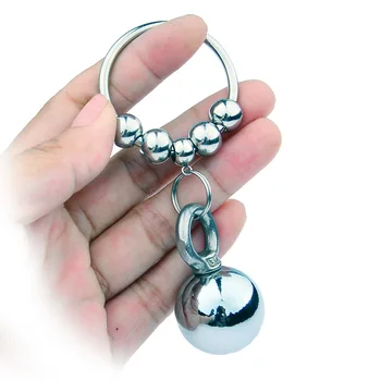 Stainless Steel Penis Training Enlarger Rings Metal Double Beads Penis stretcher Cock Ring For Male