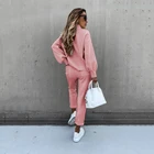 Winter Women Hoodie Winter Sport Sets Clothes Women Sports Suit 2pcs Pink Color Hoodie Pants Coats Cotton Sweater Pants