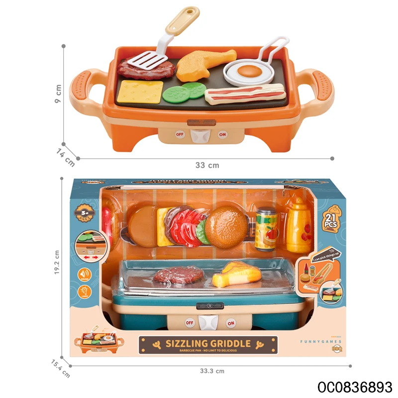 Electric barbecue grill bbq accessories kitchen toys cooking kids play set for kids