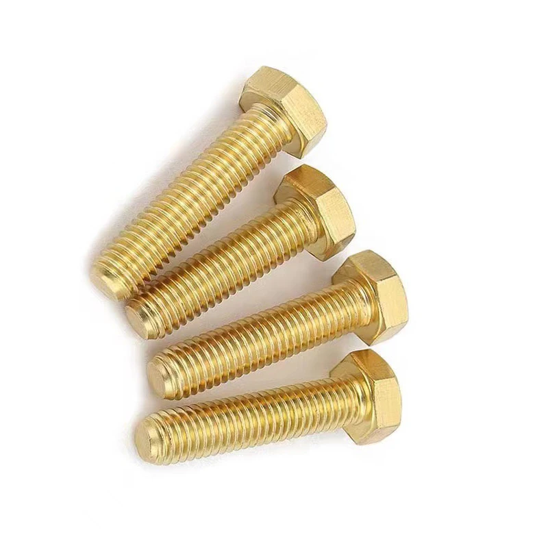 GB30 Brass Machine Thread Hex Nails External Hexagon Head Bolt with Plain Finish M6 M8 M10 Sizes supplier