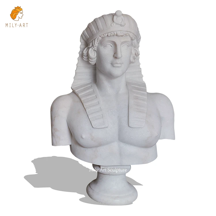 Classic Designs Antique Marble Egyptian Sphinx Bust Statue Stone Head Sculpture For Mansion