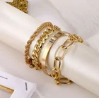 Bangle 2021Cross-Border Hot-Selling Personality Bangle Bracelet Metal Twist Chain Bracelet Set