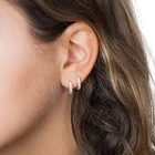 Hoops Hoop Earrings Hoop Hot Selling Plain Silver Small Emerald Zircon Huggie Earrings Hoops