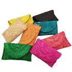 Clutch Straw Bags Women Handbags Corn Huask Straw Handbag Straw Envelope Clutch Bag