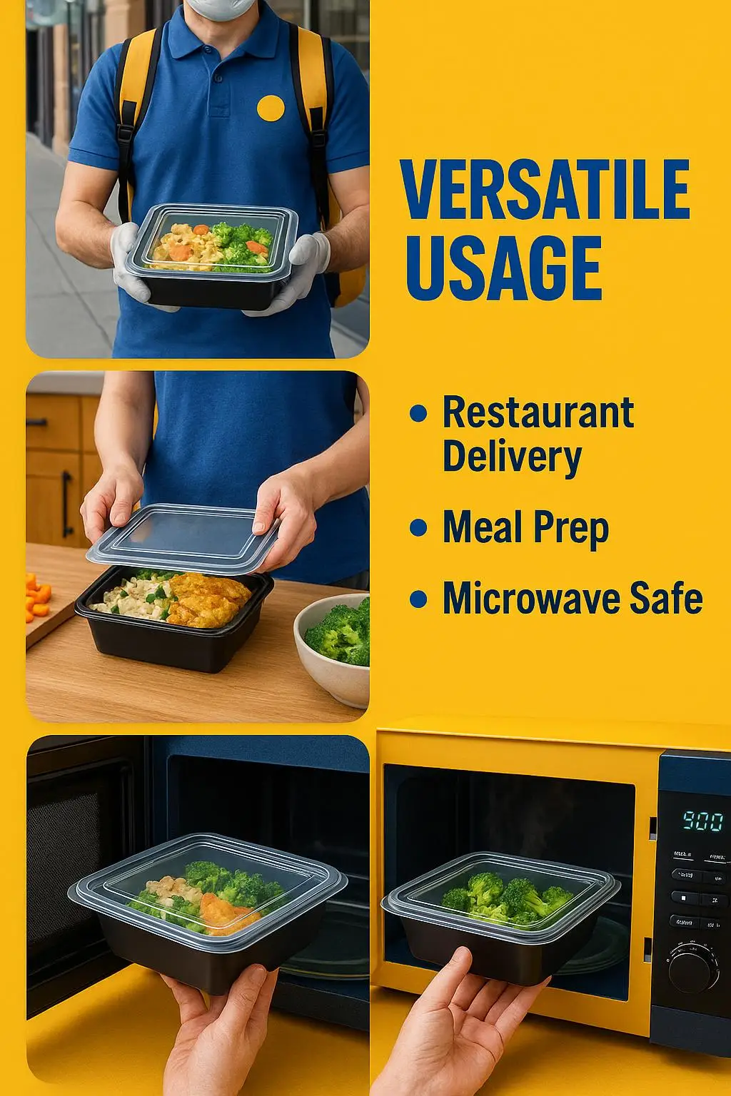 Convenient Disposable Plastic Lunch Box and Bowl for Takeaway Easy Disposal Plastic Packaging - detail 6