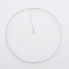 Jewelry Sterling Silver FUAMAY Dainty Woman Jewelry Chain Necklaces 925 Sterling Silver Figaro Necklace
