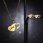 Jewelry Set 2022 Mom Jewelry Stainless Steel Mothers Day Gift Set Women Earrings Necklace 3 Pcs Gold Jewelry Set