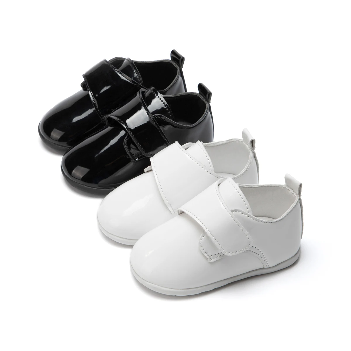 Customization Wedding Loafers Newborn First Walkers Rubber Sole Non-Slip Hook&Loop Baby Shoes