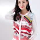 Spring Coats Spring Fashion 100% Silk And Polyester Black And White Casual Ladies Coats