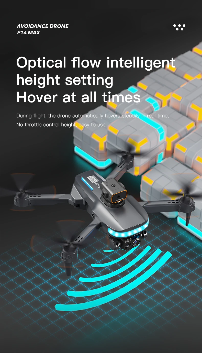 P14 Drone 360 Roll 50x Zoom LED Lights Trajectory Flight Headless Mode 8K Camera Beginner Mini Drones Delivery 3 Batteries