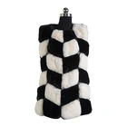 Jacket Jackets Black And White Grid Pu Faux Fur Jacket Women Vest Jacket Fall Women Jackets