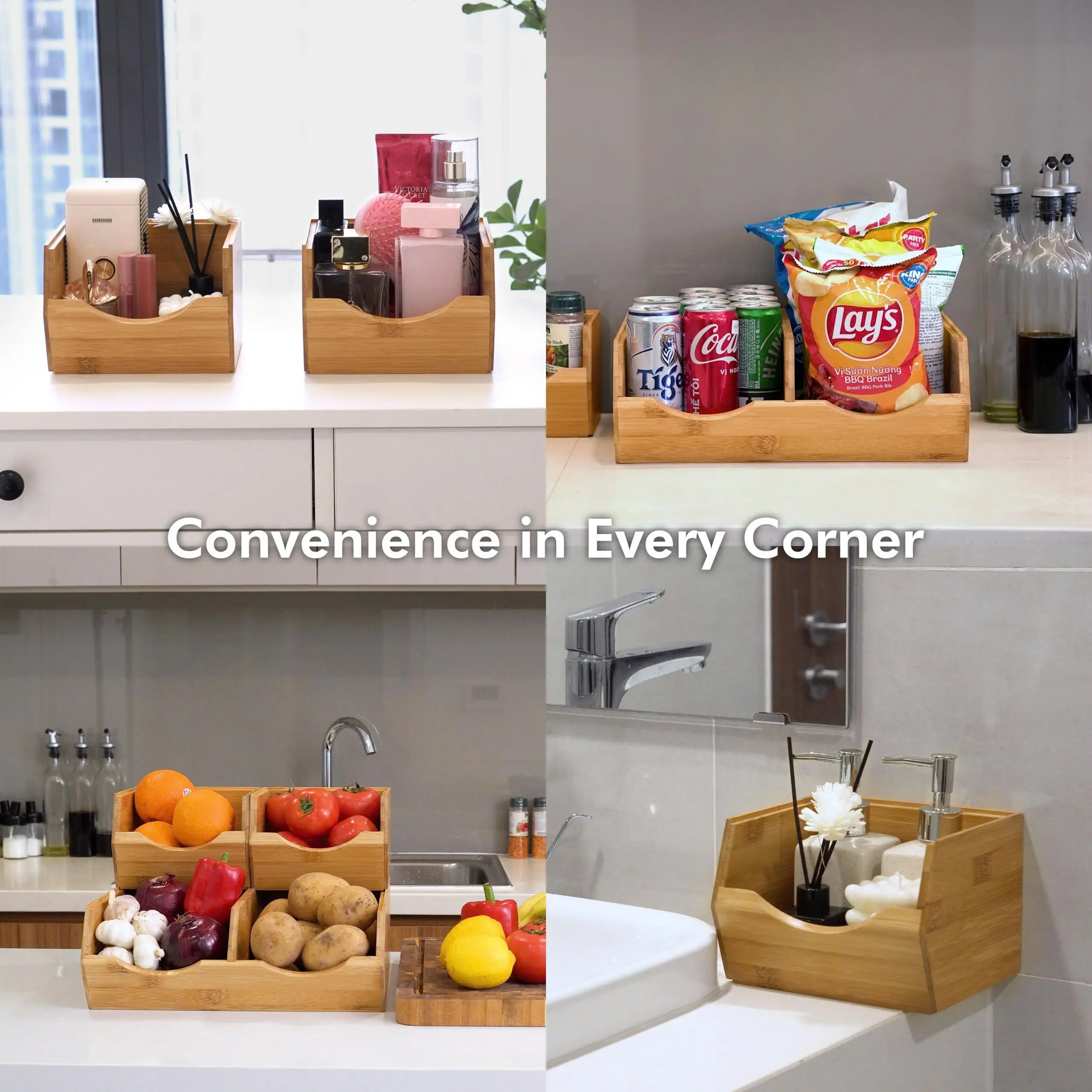product 4 pieces bamboo organizer box storage holders racks fruits basket vegetable storage containers snack kitchen storage-10