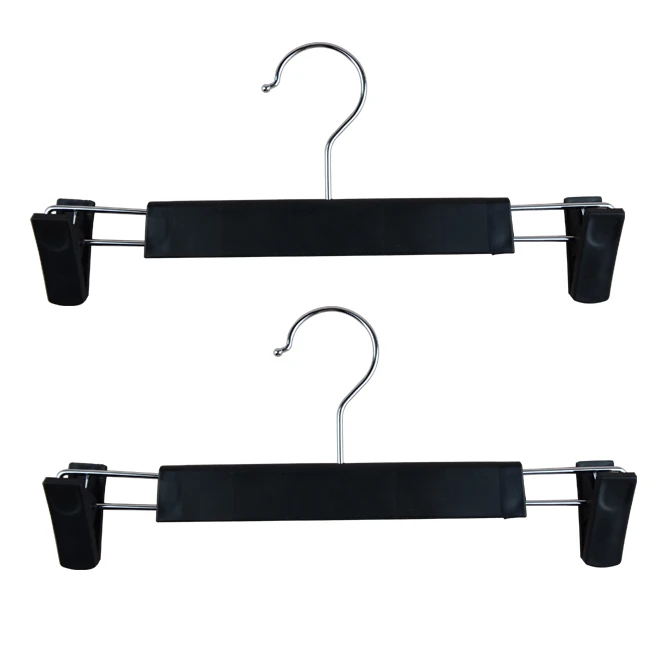 Used Clip Hangers  31cm Strong Black Plastic Clothes Coat Trouser Skirt 