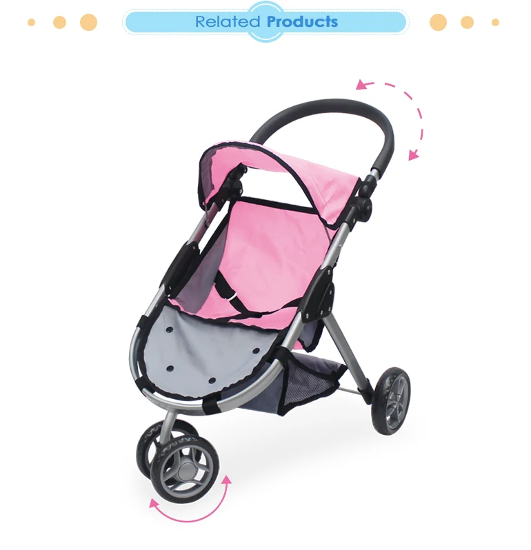 Fei Li stroller new arrivals 19mm baby toys  stroller for little girl playing with adjustable handle baby doll carriage