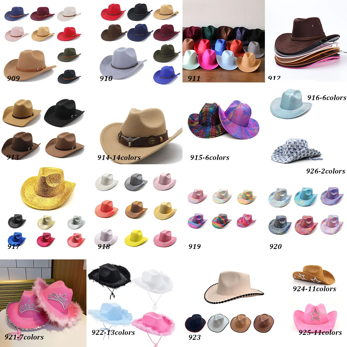 e Stars Hats Wide Brim Felt Cowgirl for Party Classic Women Western Cowboy Hat In Bulk 1