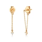 Gold Cz Earring Gemnel Drop Design Women Jewelry S925 Gold Plated Chain CZ Earring