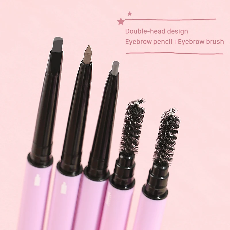 Brow Pencil Private Label Eyebrow Rotatable Private Label High Quality Eyebrow Pen Eyebrow Pencil 2 in 1 pen with pencil