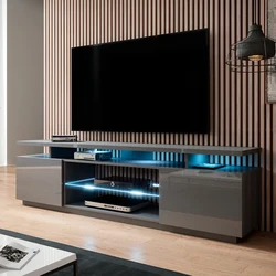Hot selling crystal black tv wall cabinet living room furniture acrylic tv stands with led lighting for bedroom
