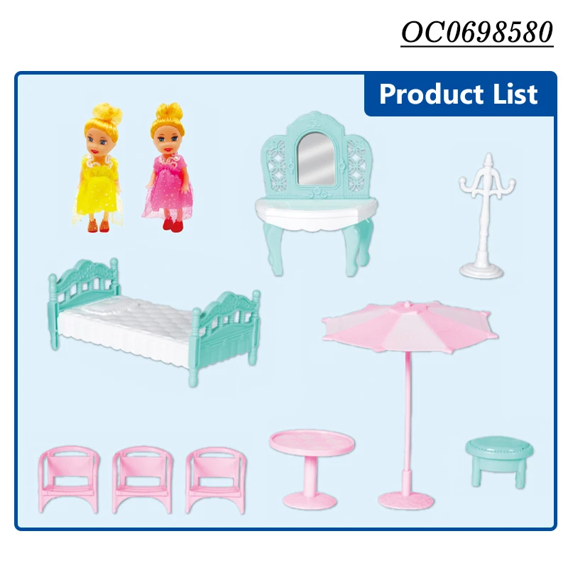 Easy assembly girls furniture toys baby doll house accessories play sets