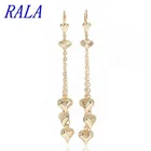 Earrings RALA Gold Plated Tricolor Virgin Mary Cross Heart Butterfly Custom Charm Luxury Long Tassel Earrings