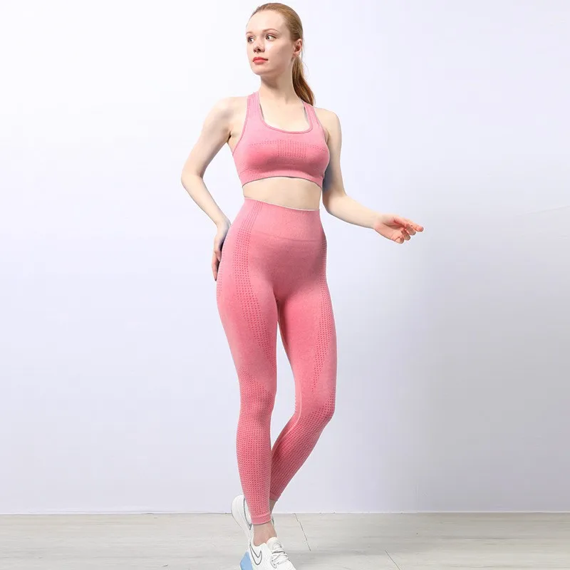 Lulu High quality quick drying tight shock-proof sports yoga vest seamless women's Yoga bra Peach butt lift Yoga pants pant set