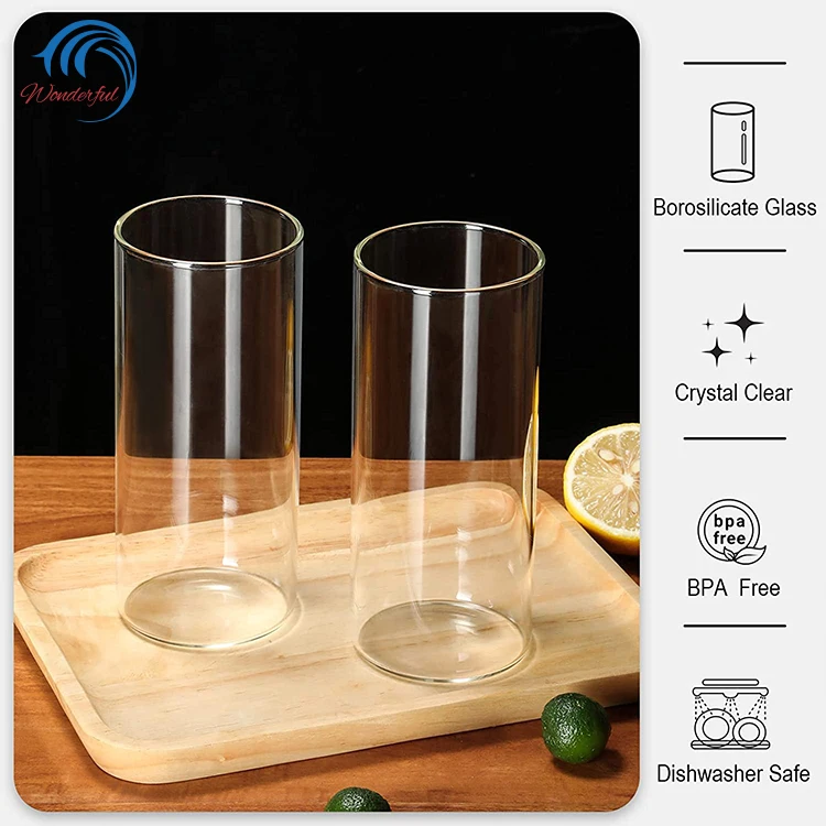 20oz 600ml Borosilicate Glassware Iced Coffee Cup Water Bottle Beer Can