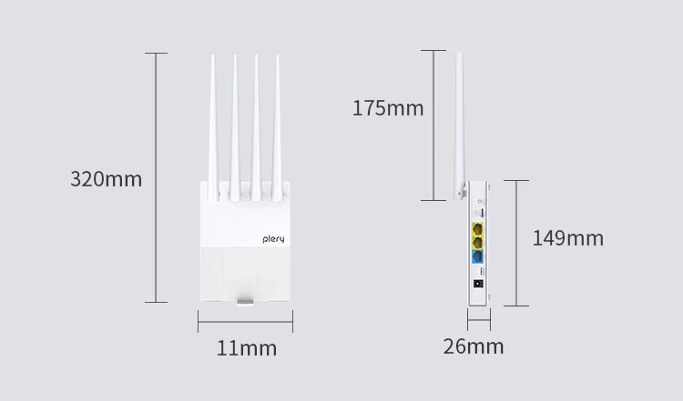 Customization Router Outdoor Mobile Wireless Rooter Wifi 4G Lte 300M High Gain 4G Lte Router for Plery R623