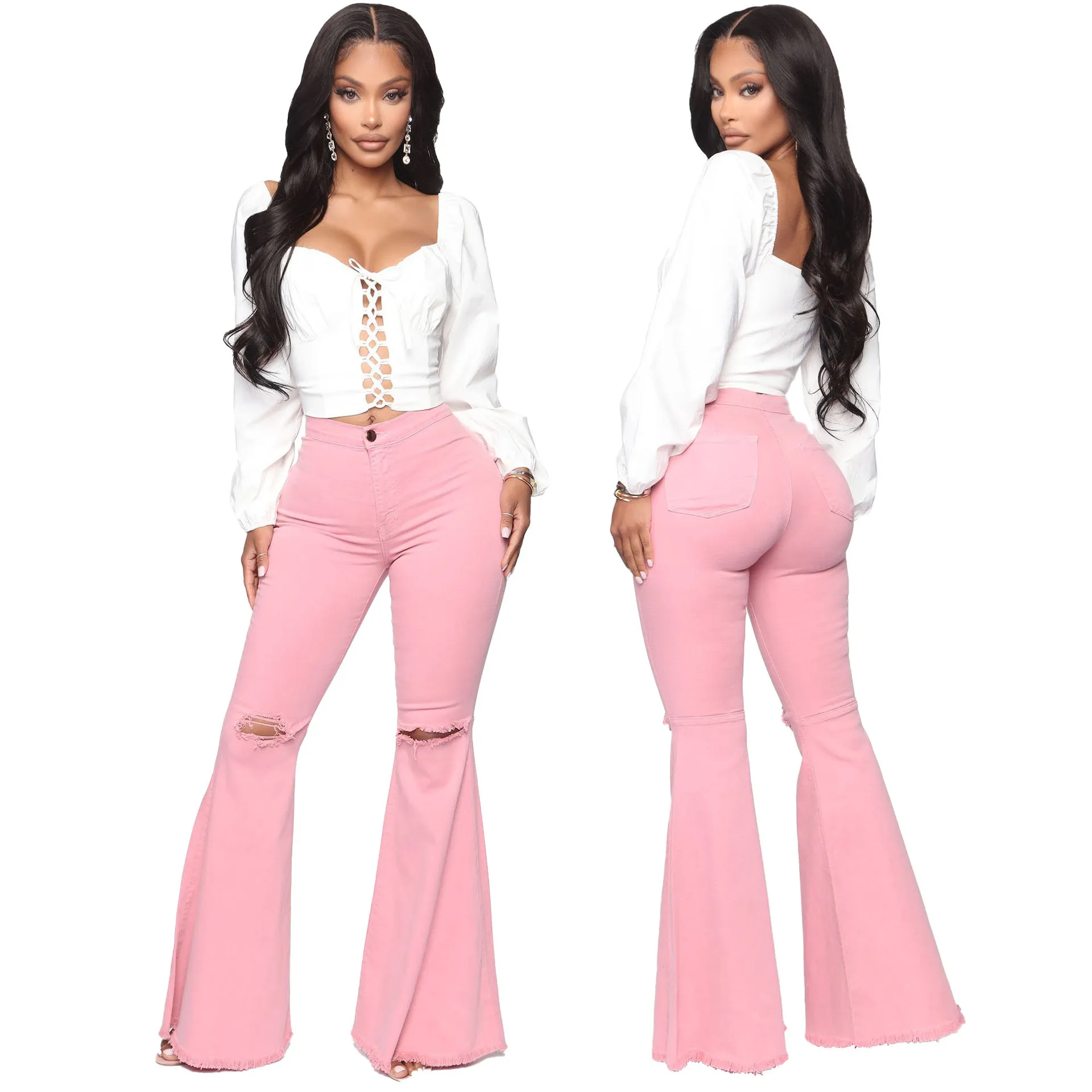 2021 Clothing High Waisted Pants Knee 
