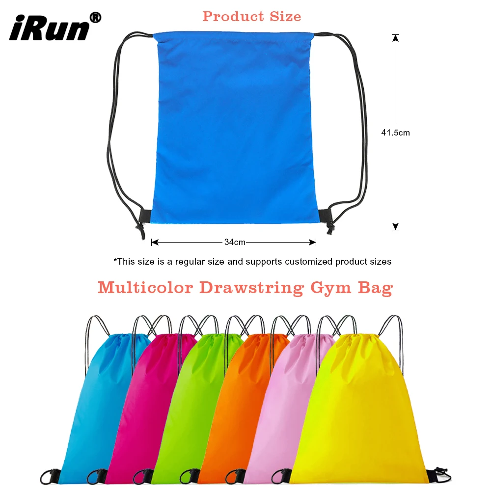 iRun custom foldable mini mesh Backpack Swim Bag Mesh Drawstring Backpack with Wet Pocket Beach Backpack for swimming bags