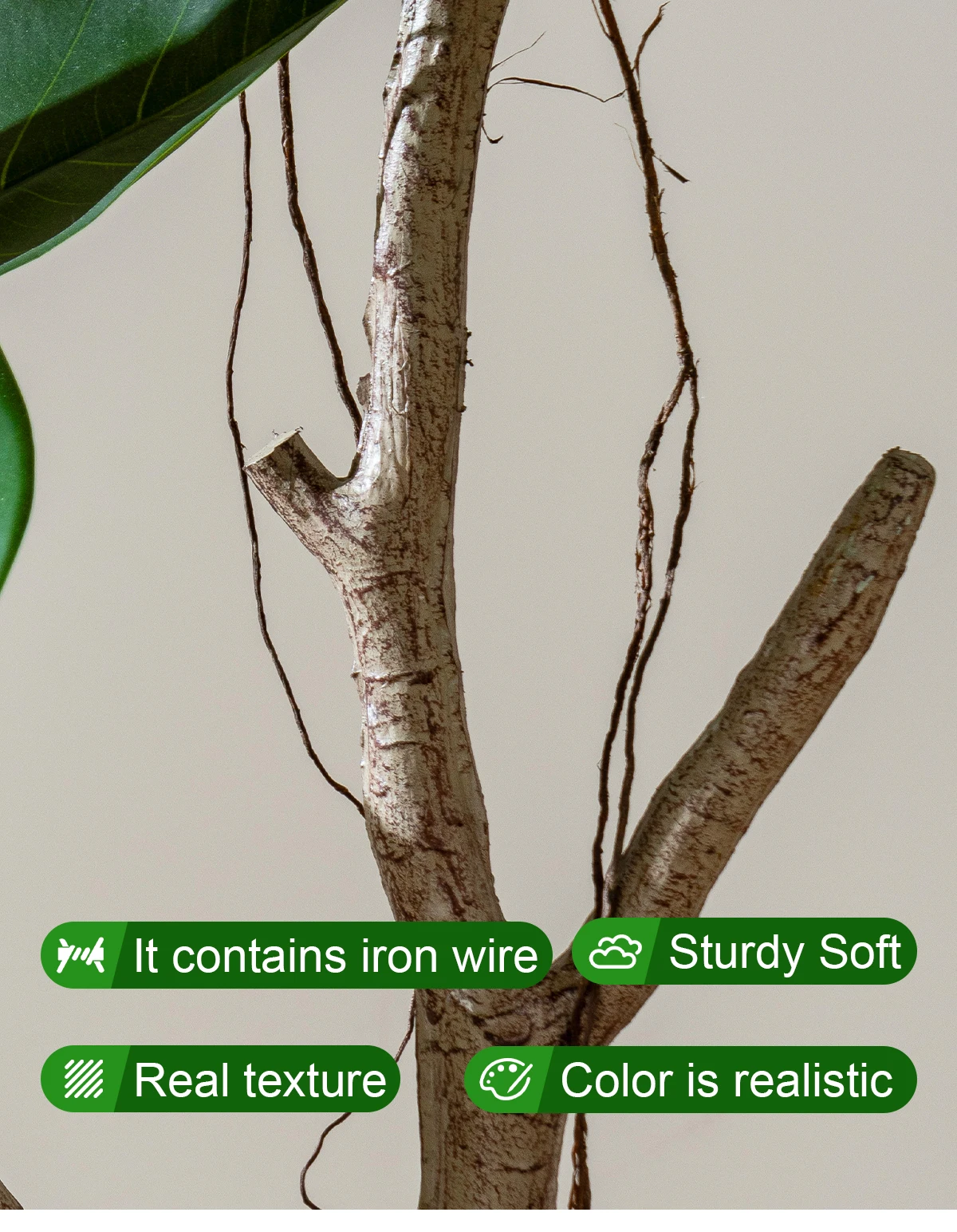 Banyan Tree Bonsai Artificial Plastic Live Indoor/Outdoor Potted Green Yellow Grass Palm Greenery Decoration Free for Home details