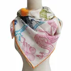 Silk Scarf Twill Silk Scarf Hand Rolled Hem 90x90cm