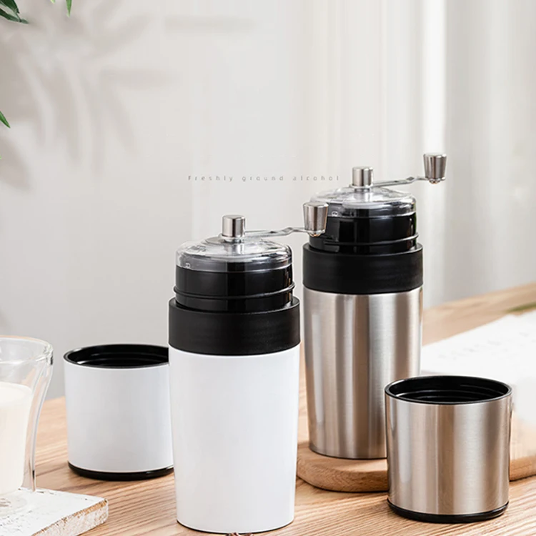 A3113  Handmade coffeepot and Mills Machine Cups Crank Miller Portable Coffee Maker Pot Manual Coffee Bean Grinder Cup