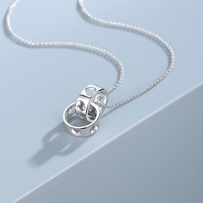 CDE YP1066 2023 Trendy Jewelry Solid 925 Sterling Silver Necklace Heart-Shape Rhodium Plated Joyas De Plata Silver Necklace