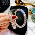 Jewelry Custom Earrings 925 Sterling Post 5.5 Cm Rhinestone Hoop Earrings For Women