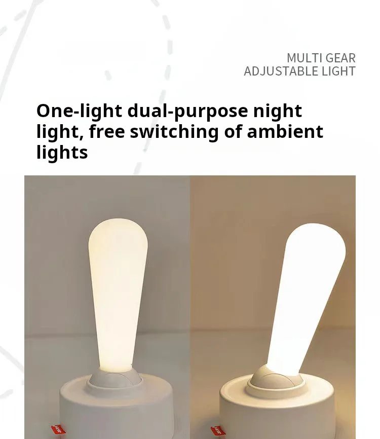 New Wholesale Modern Design Portable LED Silicone Bed Lamp Dimmable Rechargeable USB Night Light Kids Bedroom Lever Night Lights