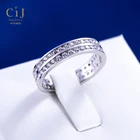 S925 925 Ring CIJ Double Band Eternity S925 925 Sterling Silver Ring
