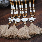 Beads Necklace Necklacespopullar Bohemian Pendant Tassel Sweater Chain Hand String Wooden Beads Long Necklace