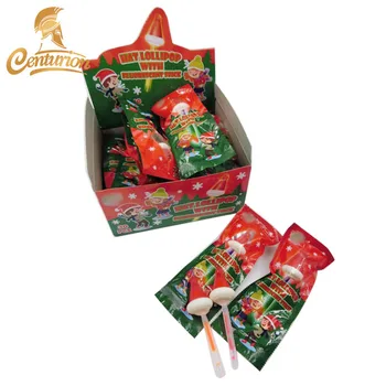 Xylitol Lollipops Christmas Hat Lollipops Hard Candy With Fluorescent Stick