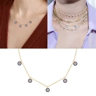 Turkish Jewelry ROXI Bohemia Style S925 Sterling Silver Simple Turkish Blue Eye Fashion Jewelry Necklace