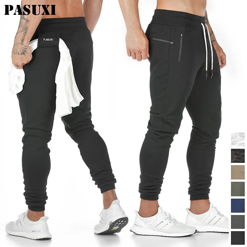 Men Sports Running Pants Pockets 