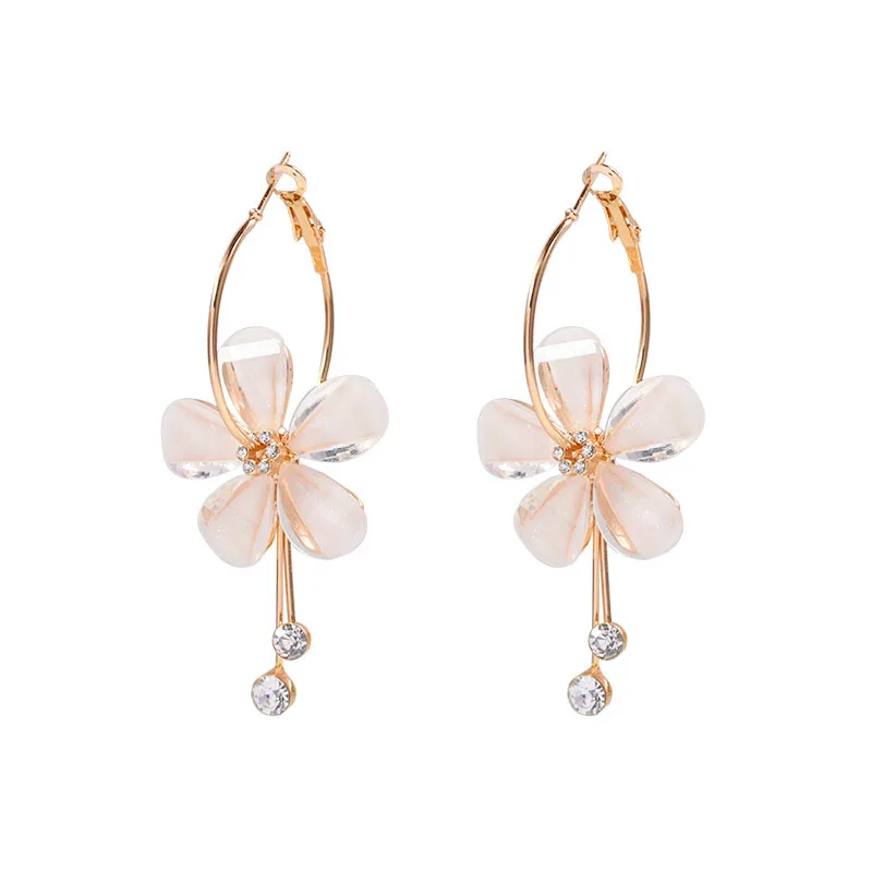 light luxury flowers earrings exquisite sweet small fresh earring temperament wild acrylic ear studs