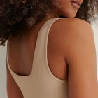 Top Vest Hot Selling Custom Neckline Ribbed Bottom Hem Tank Top Vest Unpadded Cups Backless Crop Top For Women