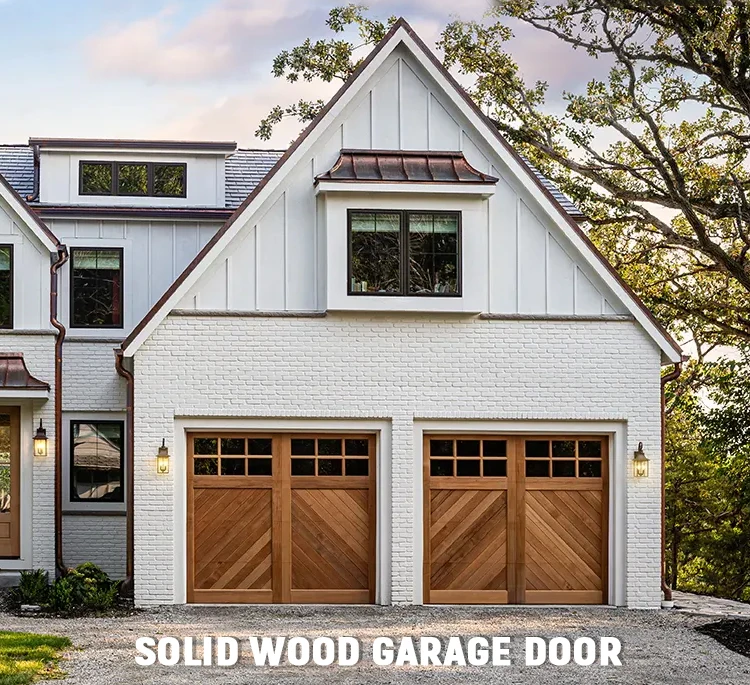 Manufacturer Direct Fumigation-free Wooden Garage Doors with Glass 7