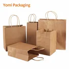 Paper Bag Flat Paper Packaging Bags Manufacturer High Quality Brown Kraft Paper Shopping Packaging Bag With Flat Handle