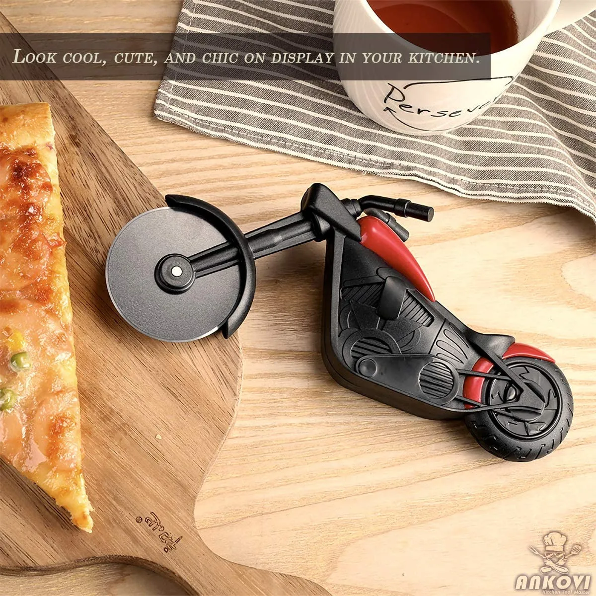 Wholesale Stainless Steel Pizza Cutter Wheel Motorcycle Shape Customized Stainless Steel Bike Pizza Cutter and Wheels