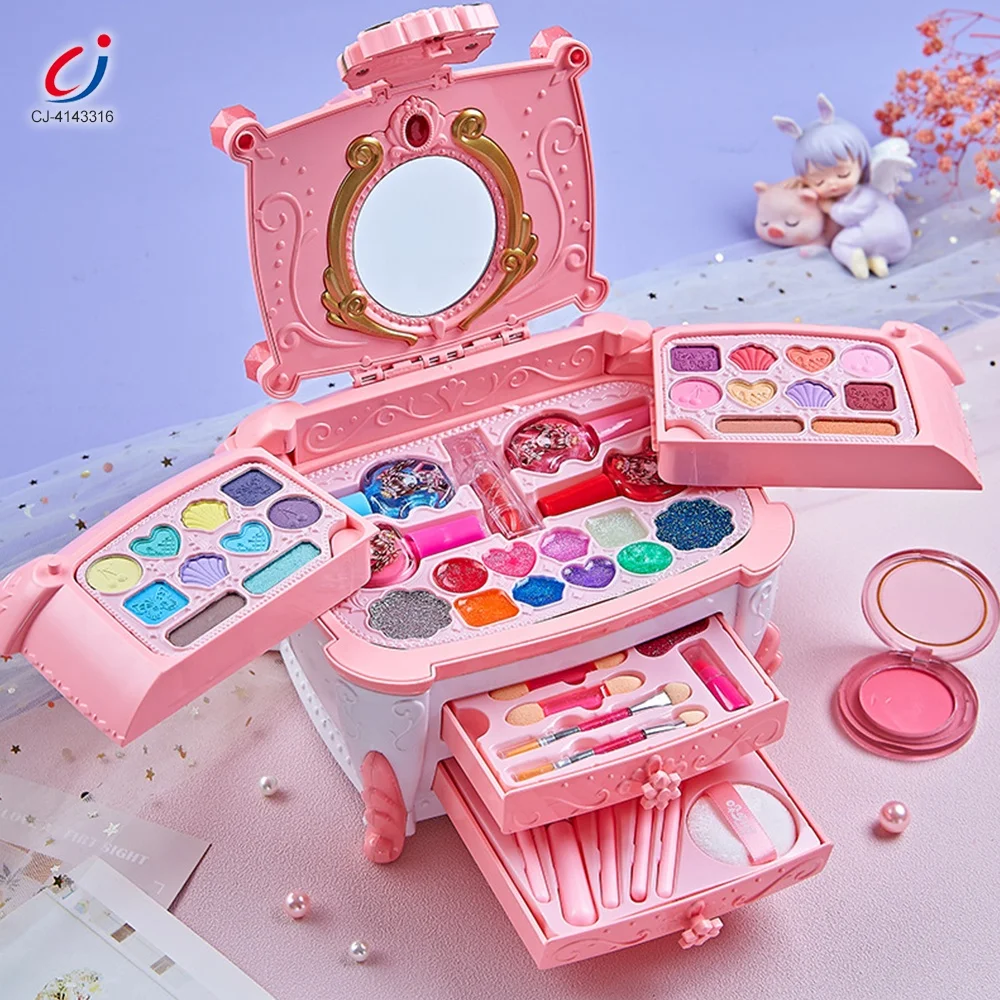 Chengji girls pretend play princess non-toxic cosmetic toy sets kids makeup kit beauty fashion toys for children