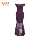 Dress Shoulder Evening Customize Summer Wear Party Dress Off Shoulder Ladies Elegant Lace Mermaid Evening Dress