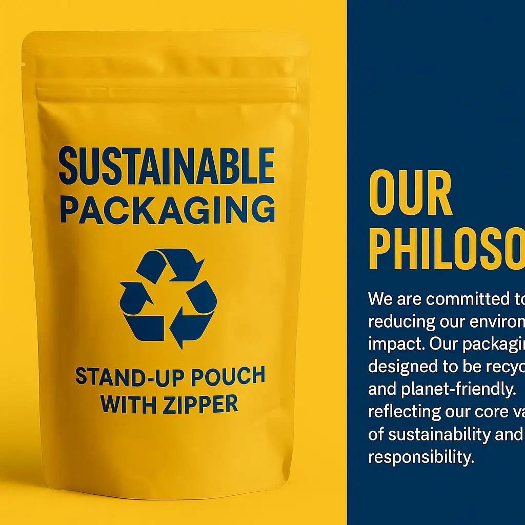 Custom Logo Recyclable Stand-Up Zipper Pouch for Organic Coffee and Vegan Protein Packaging - detail 8