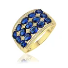 Zirconia Solid Pure Gold Jewelry Zirconia Sapphire Diamond Gold Plate Ring Jewelry Women